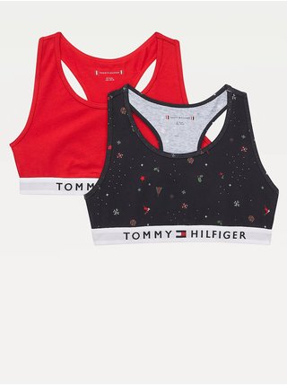 Sada dvou holčičích podprsenek v tmavě modré a červené barvě Tommy Hilfiger Underwear