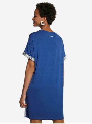 Modré květované šaty Desigual Vest Solimar