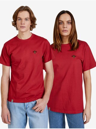 Červené unisex tričko s výšivkou včely DOBRO. pro Forsage