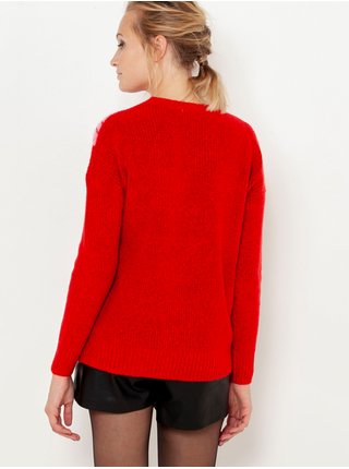 Červený sveter so vzorom CAMAIEU