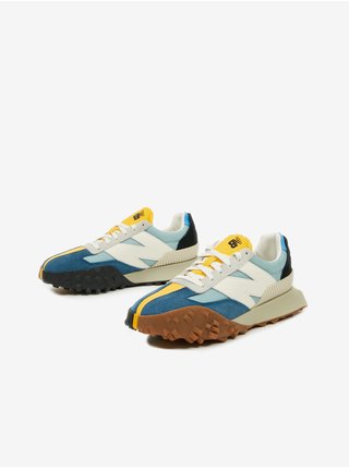 Žluto-modré pánské kožené boty New Balance