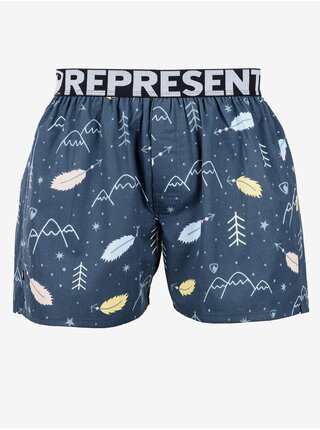 Tmavě modré pánské vzorované trenýrky Represent Mike Indian Mountain