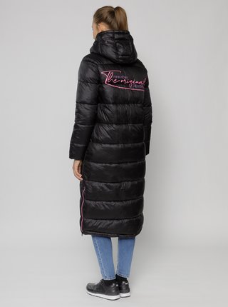 Černý dámský prošívaný zimní kabát Devergo