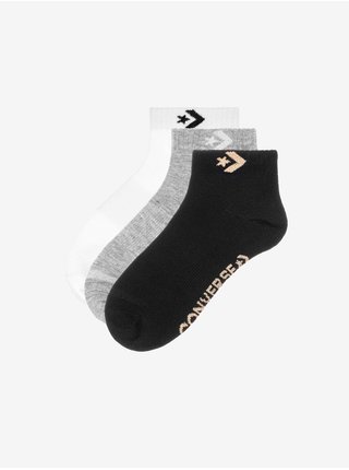 Sada tří párů dámských ponožek v černé, šedé a bílé barvě Converse