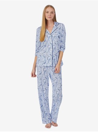 Bílo-modré dámské vzorované pyžamo Lauren Ralph Lauren