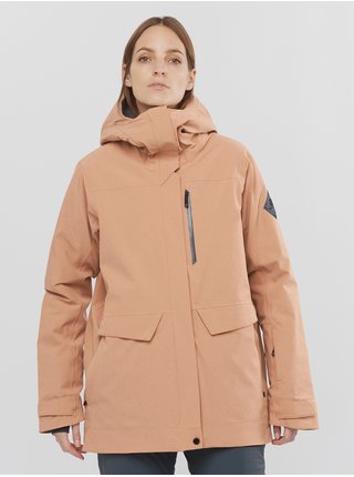 Světle oranžová dámská zimní sportovní bunda Salomon Stance