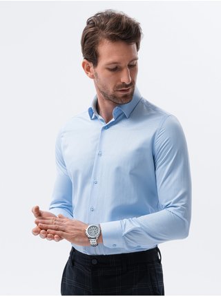 Pánská košile s dlouhým rukávem K593 - blankytně modrá