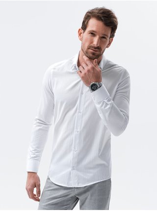 Pánská košile s dlouhým rukávem K593 - bílá