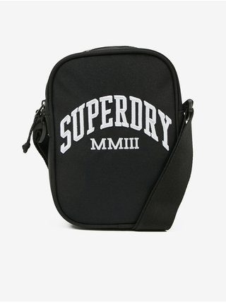 Černá pánská malá crossbody taška s nápisem Superdry Side Bag 