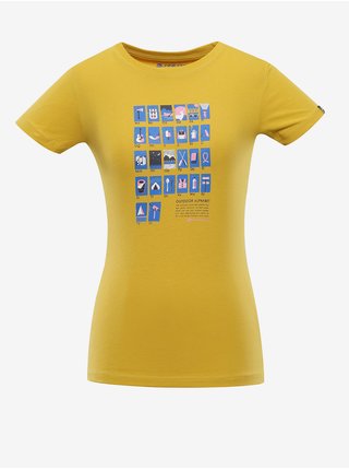 Hořčicové dámské tričko s potiskem Alpine Pro LAGA
