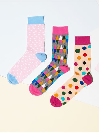 Sada tří párů dámských vzorovaných ponožek ZOOT.lab