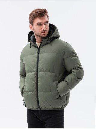 Khaki pánská zimní bunda Ombre Clothing C533