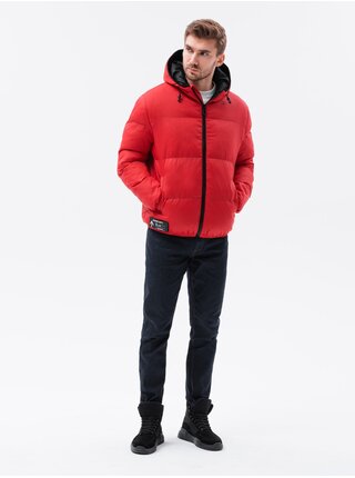 Červená pánská zimní bunda Ombre Clothing C533