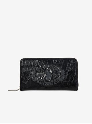 Čierna dámska peňaženka s krokodýlím vzorom U.S. Polo Assn.