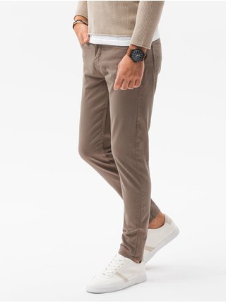 Béžové pánské chino kalhoty Ombre Clothing P1059