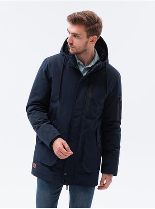 Tmavě modrá pánská zimní bunda Ombre Clothing C460