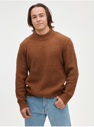 Hnědý pánský pletený vlněný svetr GAP