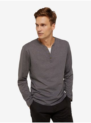 Tmavě šedé pánské tričko s knoflíky Tom Tailor