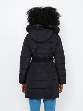 Černá prošívaná bunda s kapucí CAMAIEU