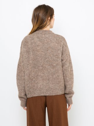 Hnědý vlněný svetr z alpaky CAMAIEU