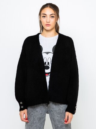 Černý vlněný cardigan z alpaky CAMAIEU