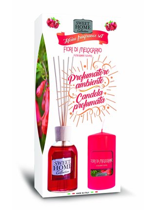 Aroma difuzér a vonná svíčka - Dárkový set Sweet Home květ granátového jablka (100 ml)