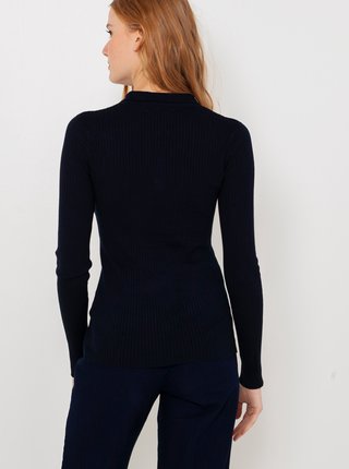 Tmavě modrý svetr s límečkem CAMAIEU