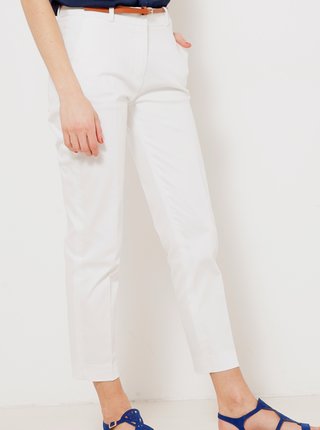 Bílé zkrácené kalhoty CAMAIEU 
