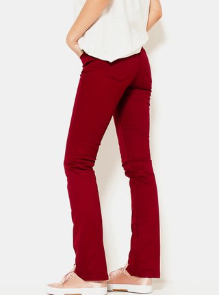 Červené  flared fit kalhoty CAMIAEU