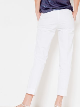 Bílé zkrácené kalhoty s vysokým pasem CAMAIEU 