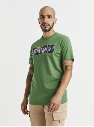 Zelené pánské tričko s potiskem Celio Vebrod 