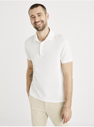 Bílé pánské polo tričko Celio Atecanage 