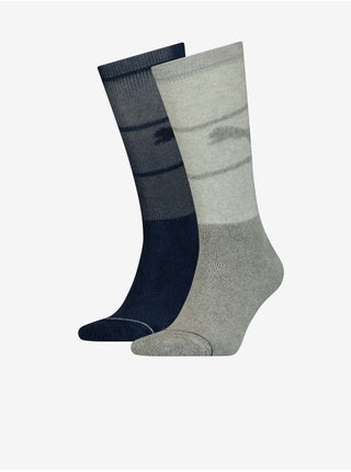 Sada dvou párů unisex ponožek v šedé a černé barvě Puma
