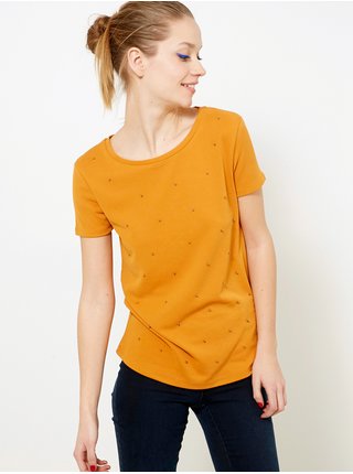 Oranžové tričko s korálky CAMAIEU