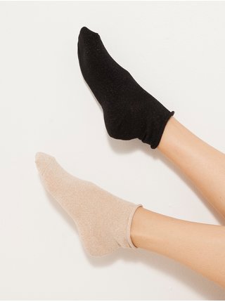 Sada dvou ponožek v krémové a černé barvě CAMAIEU