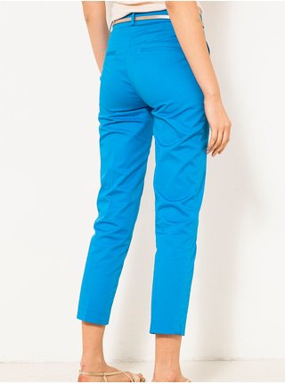 Modré zkrácené kalhoty s páskem CAMAIEU