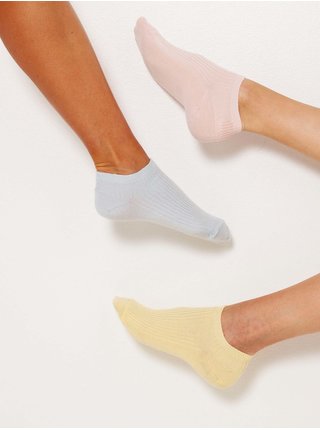 Sada tří párů ponožek v žluté, modré a růžové barvě CAMAIEU