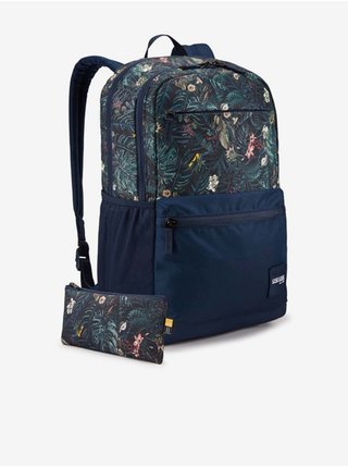 Tmavě modrý batoh s květovaným vzorem Case Logic