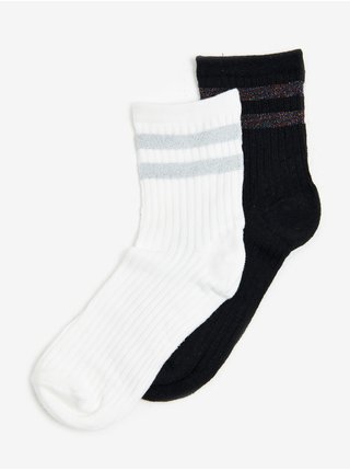 Sada dvoch párov ponožiek v čiernej a bielej farbe CAMAIEU