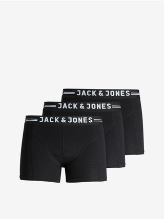 Sada tří černých boxerek Jack & Jones Sense