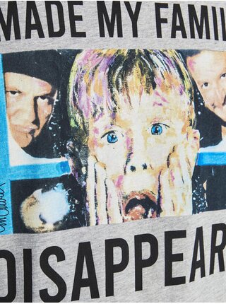 Světle šedé žíhané vánoční tričko Jack & Jones Home Alone