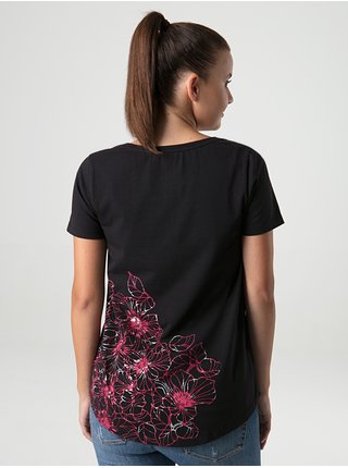 ABANA dámské triko černá | růžová