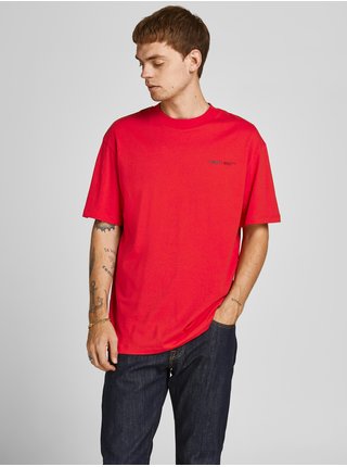 Červené tričko Jack & Jones Grid Photo