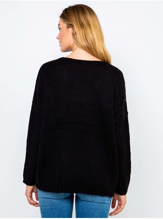 Černý svetr s véčkovým výstřihem CAMAIEU