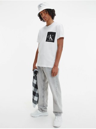 Biele pánske tričko s potlačou Calvin Klein