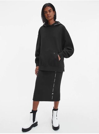 Čierna dámska púzdrová midi sukňa s rozparkom Calvin Klein