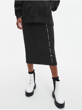 Černá dámská pouzdrová midi sukně s rozparkem Calvin Klein Jeans