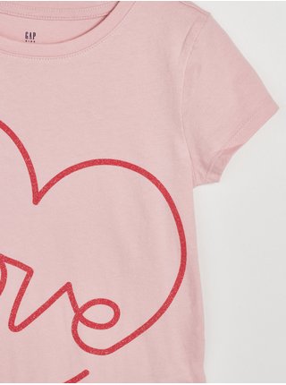 Růžové holčičí tričko love organic GAP