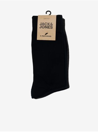Sada piatich párov čiernych ponožiek Jack & Jones Basic Bamboo