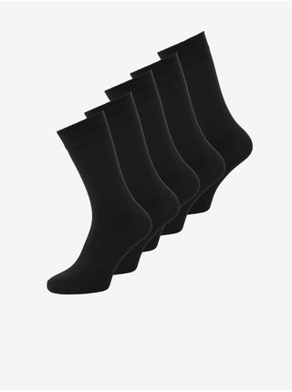 Sada pěti párů černých ponožek Jack & Jones Basic Bamboo